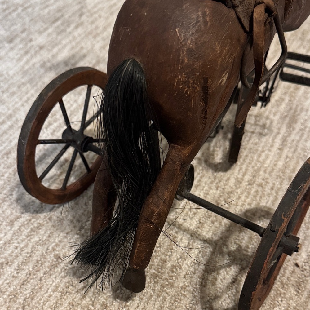 Vintage Brown Horse Tricycle Home Accent - Picture 5 of 10